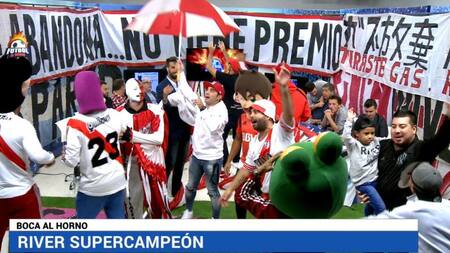 Los hinchas de River coparon el estudio de Fútbol al Horno, Flavio Azzaro