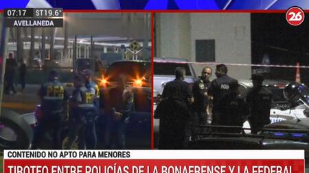 Tiroteo entre policías de la Bonaerense y la Federal en Avellaneda, Canal 26