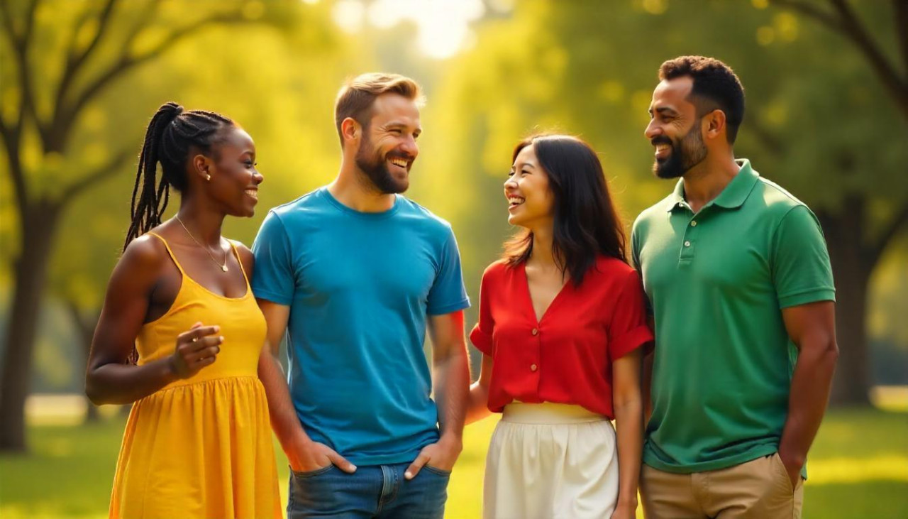 Personas felices. Foto: Freepik AI.