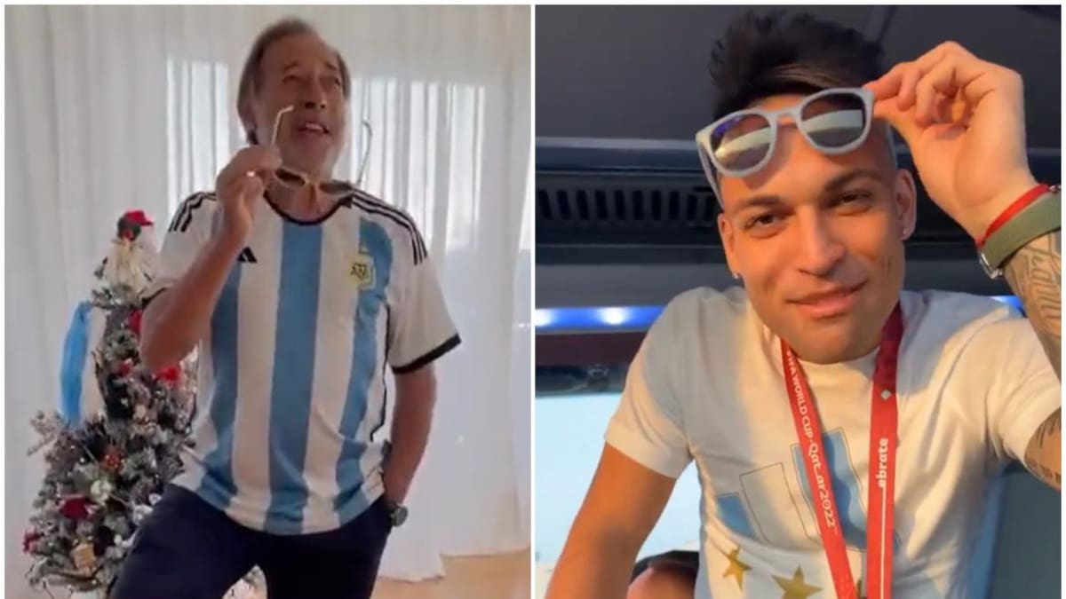 Lautaro Martínez y Guillermo Francella: "Hermosa mañana, ¿verdad?"