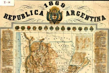 Mapa de Argentina durante el censo de 1869