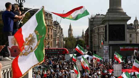 Las protestas en Irán por el aniversario de la muerte de Mahsa Amini. Foto: Reuters.