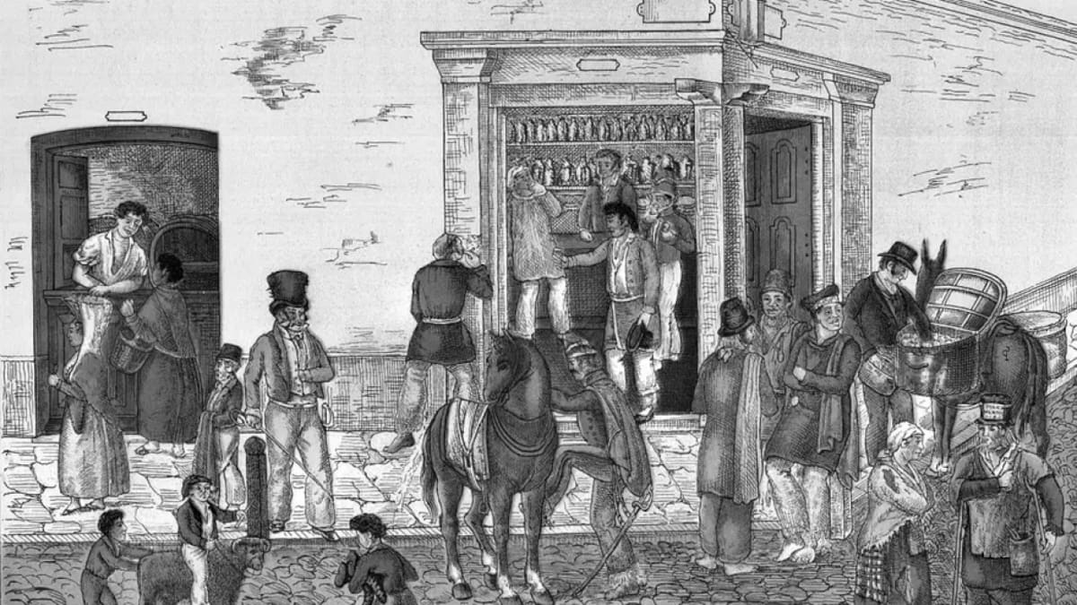 Obra de César Hipólito Bacle titulada "Comisario de Policía" (1831) que muestra la Buenos Aires de aquellos tiempos