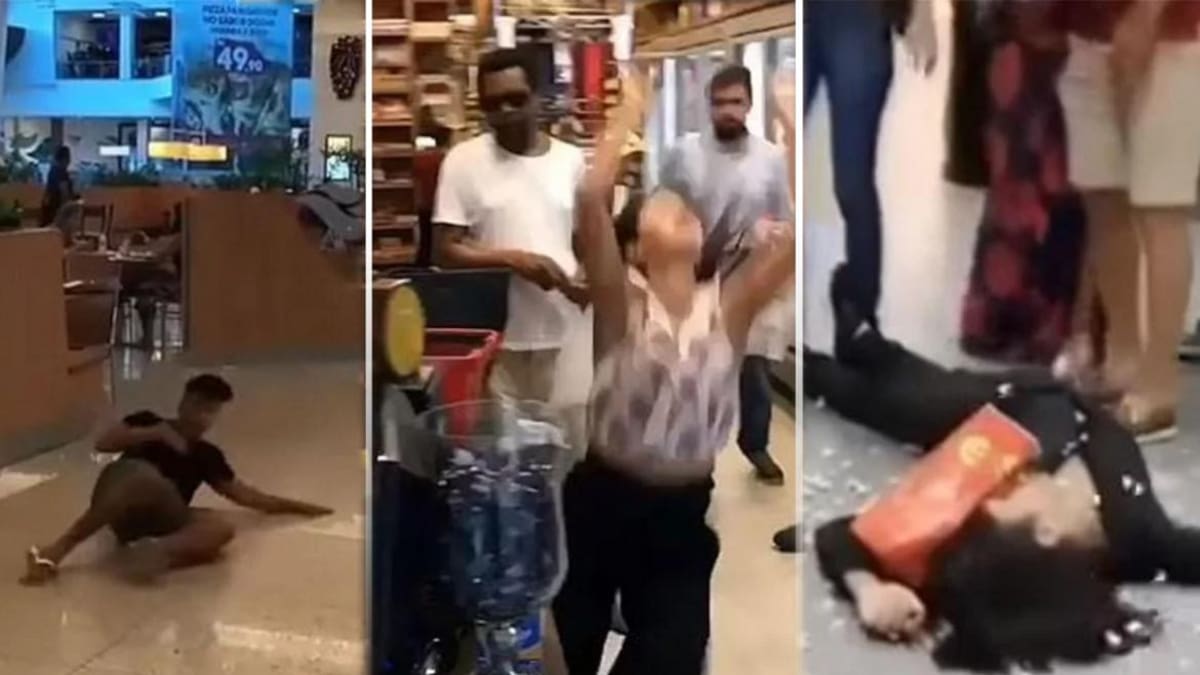 Gente simula caer muerta en Brasil