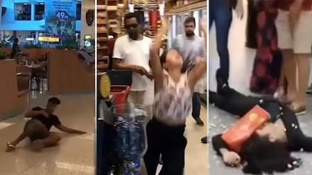 Gente simula caer muerta en Brasil