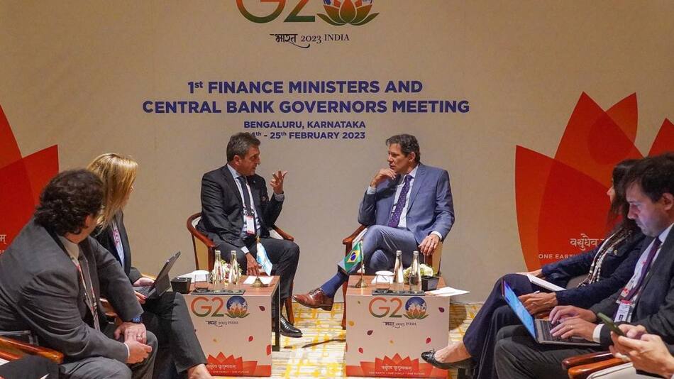 Sergio Massa con Fernando Haddad. Foto: Prensa Casa Rosada.