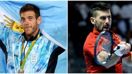 Juan Martín Del Potro y Novak Djokovic. Fotos: NA - Reuters.