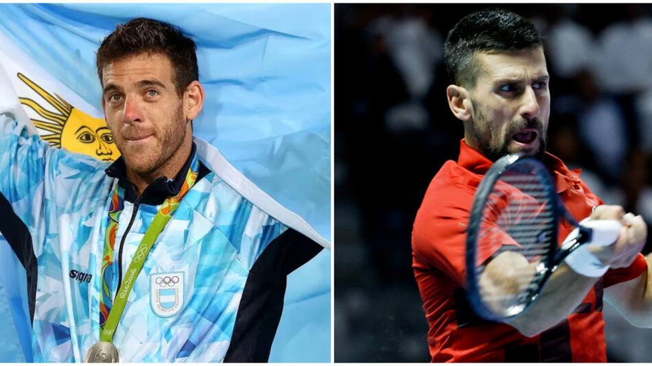 Juan Martín Del Potro y Novak Djokovic. Fotos: NA - Reuters.