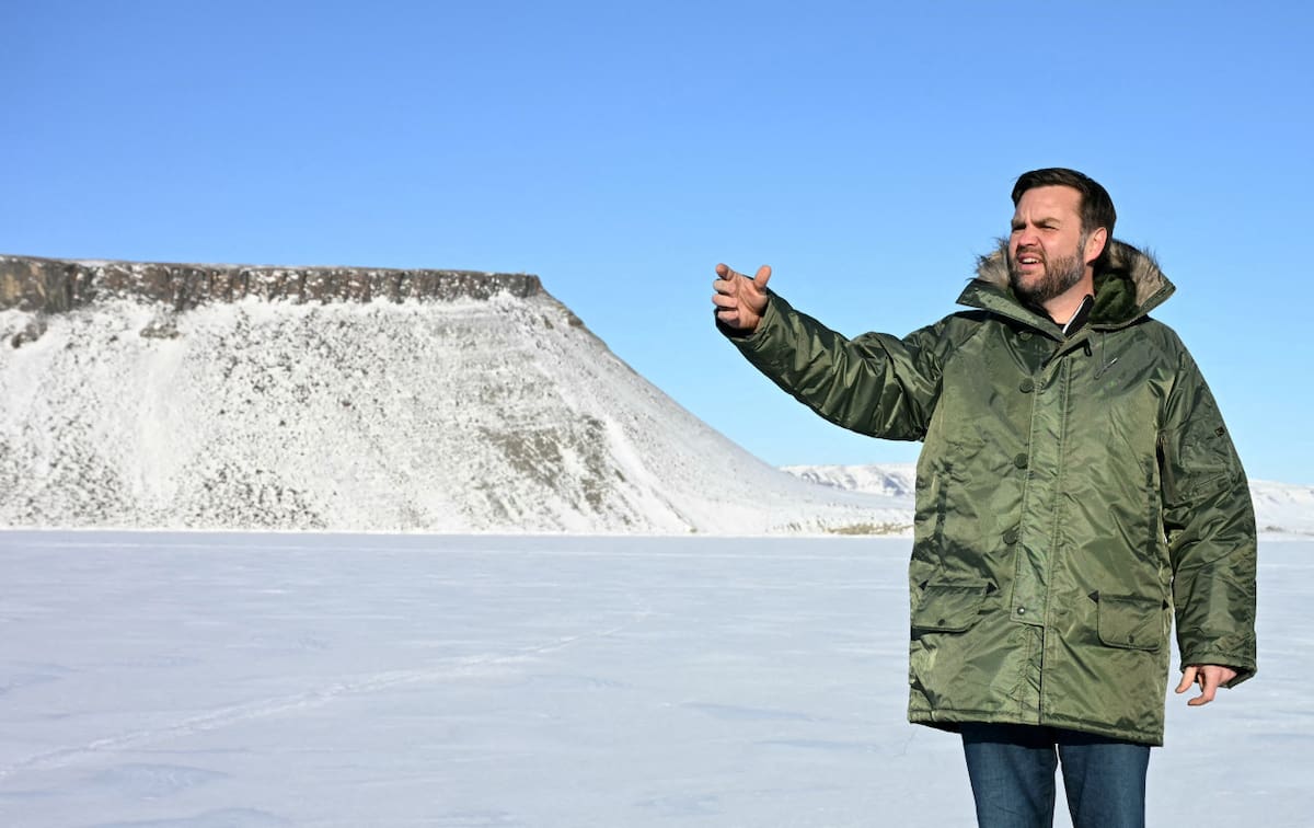 Visita de JD Vance, vice de Trump, a Groenlandia. Foto: REUTERS.