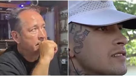 L-Gante y su padre cara a cara. Fotos: captura.