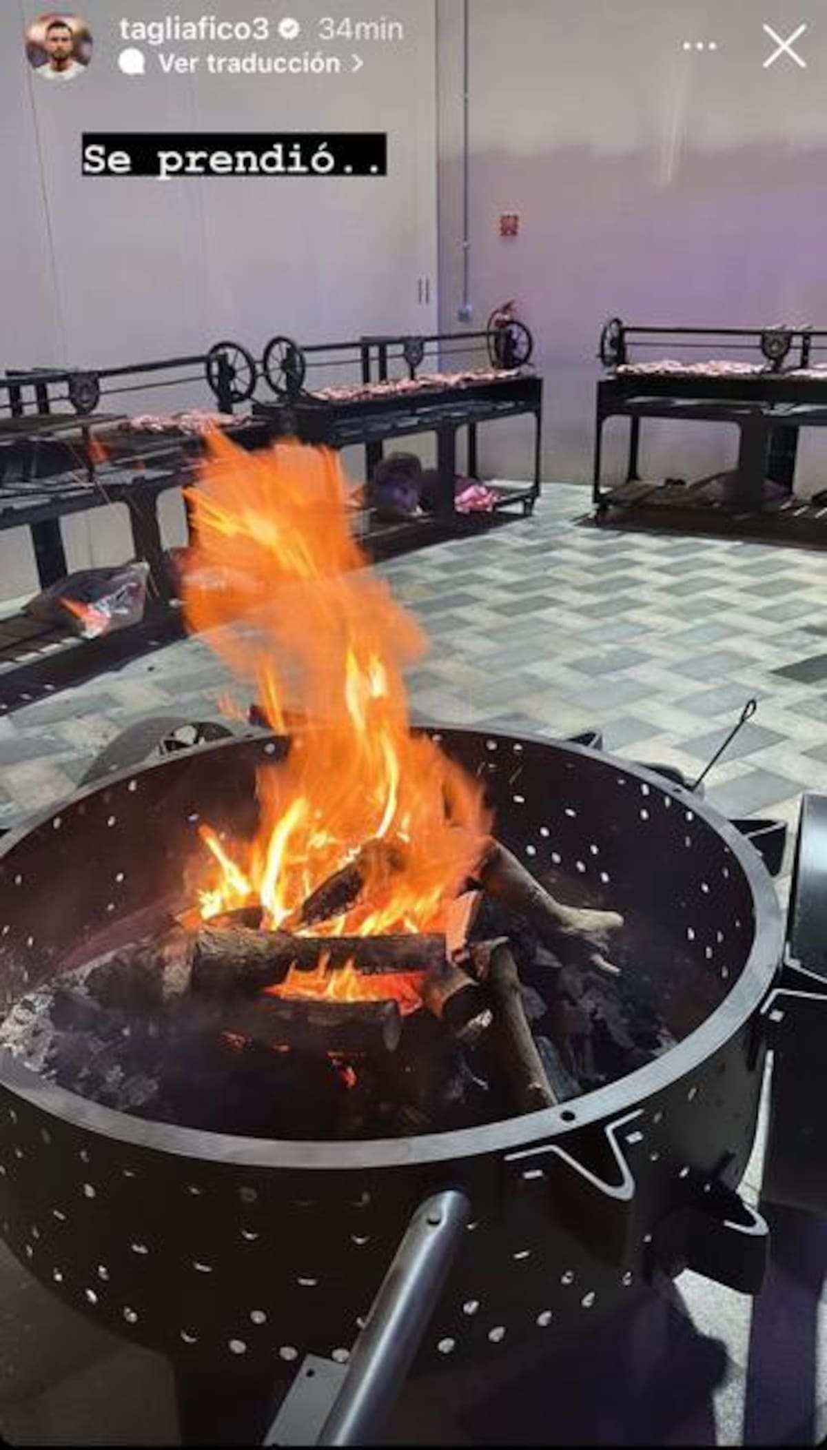Asado de la Selección en Qatar. Foto: @tagliafico3.