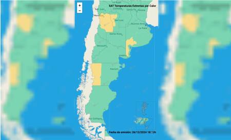 Alerta amarillo por temperaturas extremas. Foto: SMN