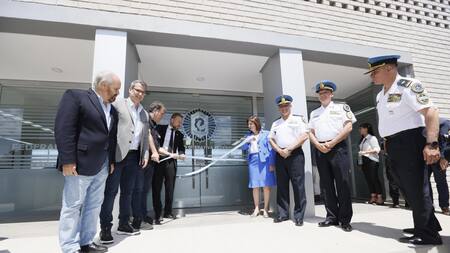 Inauguración de un edificio para la División Unidad Operativa de la Policía Federal en Ezeiza. Foto: Prensa.