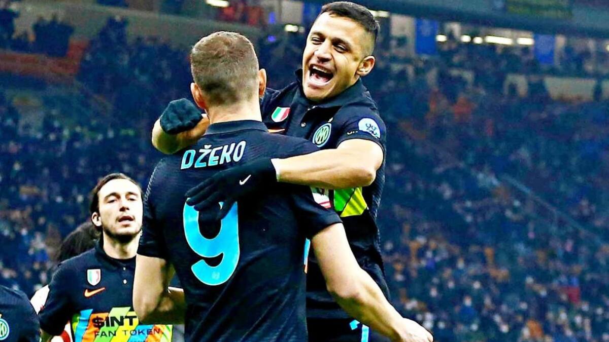Festejo del Inter ante la Roma por la Copa Italia