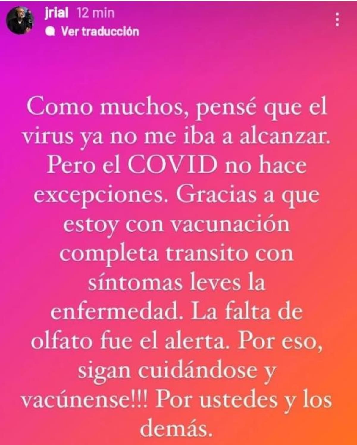 Mensaje de Jorge Rial sobre el su contagio de coronavirus