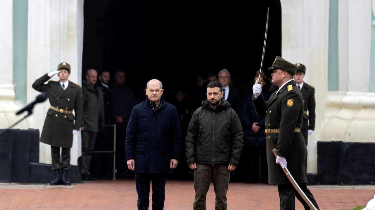 Olaf Scholz y Volodímir Zelenski. Foto: Reuters.