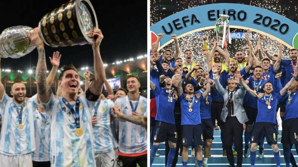 Argentina e Italia, los últimos campeones de la Copa América y Eurocopa. Foto: NA
