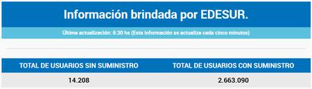 Usuarios de Edesur sin servicio de luz en medio de la ola polar.