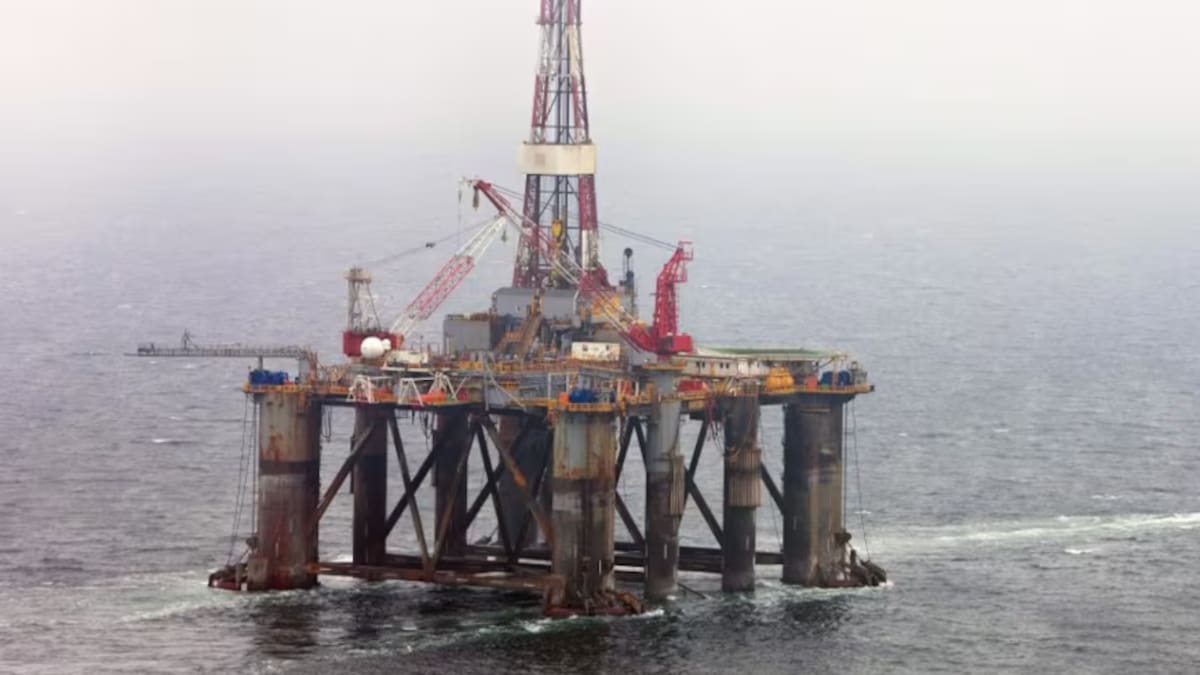 Plataforma de petróleo cerca de las Islas Malvinas.