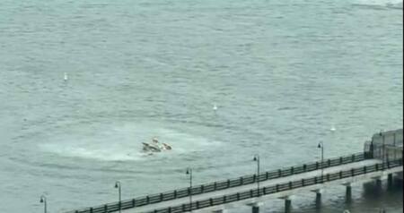 Caída de helicóptero en el río Hudson. Foto: captura