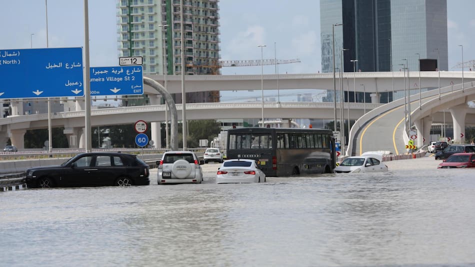 Inundaciones en Dubái. Foto: EFE.