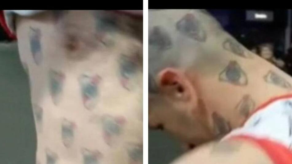 Fanático de River con 257 tatuajes.