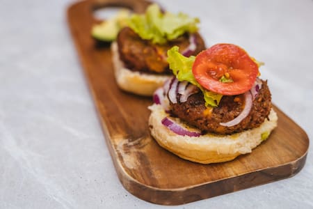 hamburguesa vegana. Fuente: Unsplash
