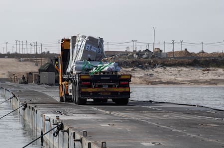 Muelle de ayuda humanitaria creado por EEUU en Gaza. Foto: Reuters
