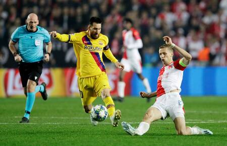 Slavia Praga vs Barcelona, Lionel Messi, Champions League, REUTERS