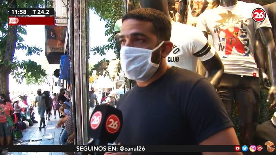 Comerciantes vs. manteros en avenida Avellaneda, CANAL 26