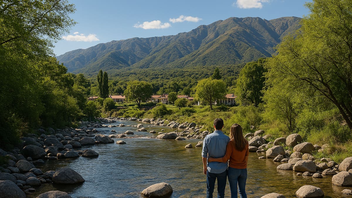 Ubicado al pie de las Sierras de los Comechingones, combina arroyos cristalinos, senderos serranos y vida de pueblo