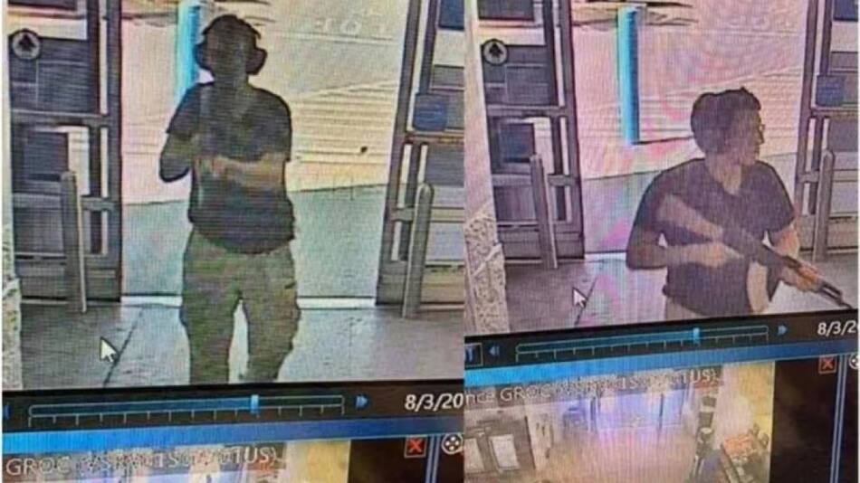 Patrick Crusius atacando en un supermercado. Foto: captura video