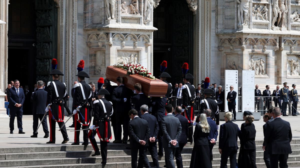 Funeral de Silvio Berlusconi en Milán. Foto: Reuters.
