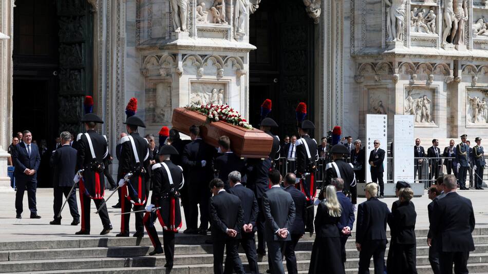 Funeral de Silvio Berlusconi en Milán. Foto: Reuters.