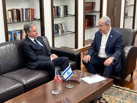 Antony Blinken y Benjamin Netanyahu. Foto: EFE.