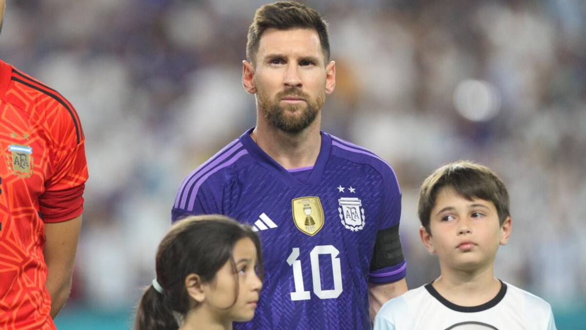 Lionel Messi en el amistoso ante Honduras. Foto: Prensa AFA.