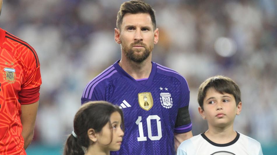 Lionel Messi en el amistoso ante Honduras. Foto: Prensa AFA.