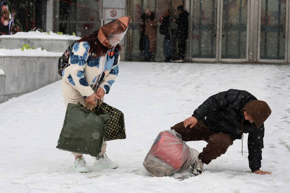 Histórica ola de bajas temperaturas en Pekín. Foto: Reuters.