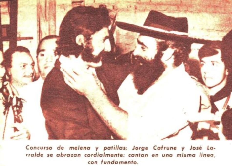 José Larralde y Jorge Cafrune artistas de folklore argentinos