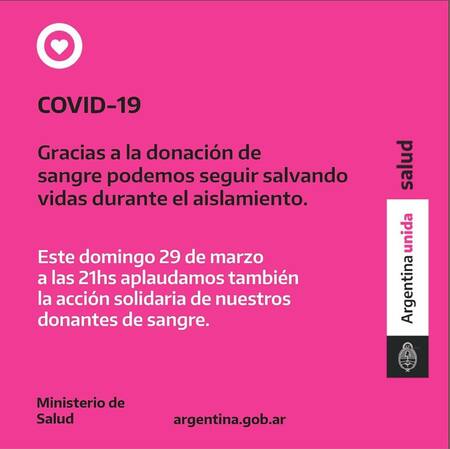 Coronavirus, Argentina, donación de sangre