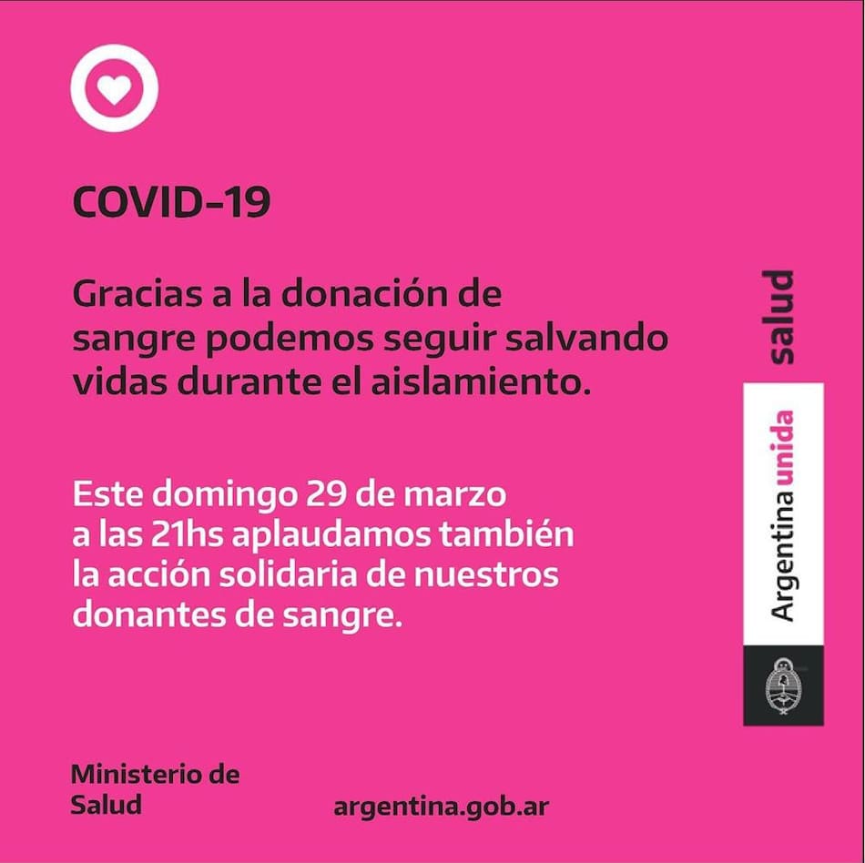 Coronavirus, Argentina, donación de sangre