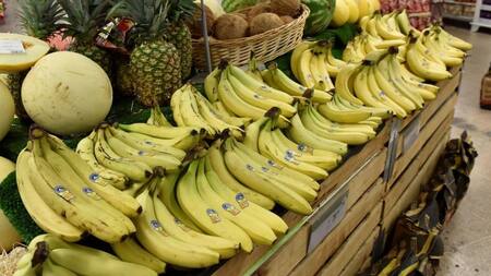 Bananas, frutas, comercio, supermercado