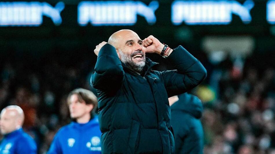 Pep Guardiola, director técnico. Foto: NA.