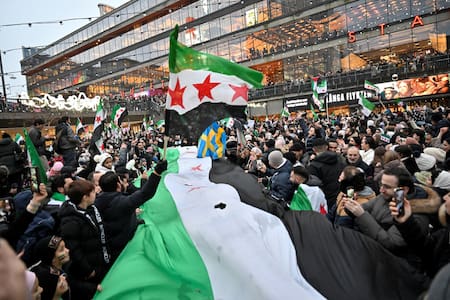 Festejo por la caída de Bashar Al Assad. Foto: Reuters.