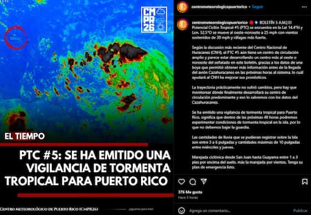 Alerta en Puerto Rico.