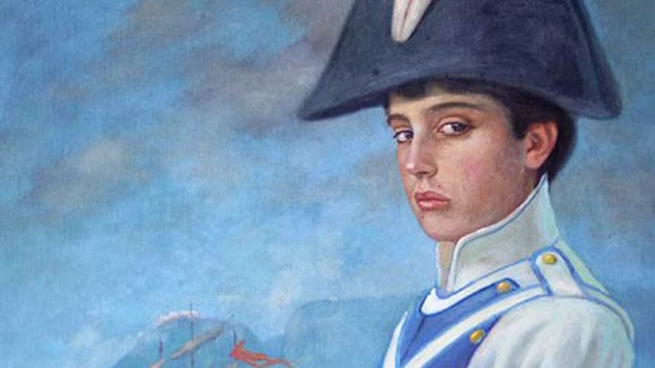 San Martín cuando ingresó como cadete del Regimiento de Murcia. Cuadro: Instituto Nacional Sanmartiniano