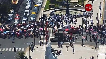 Caos en la avenida 9 de Julio por marchas