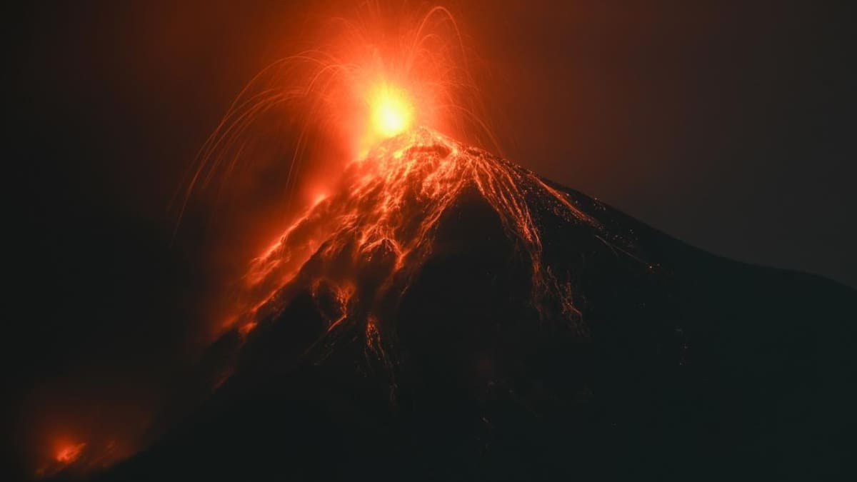 Erupción del volcán de Fuego en Guatemala. Foto: Télam