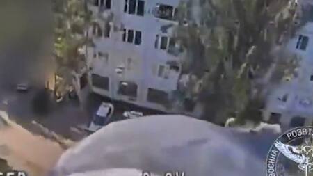 Un dron ucraniano atacó un edificio ocupado por rusos.