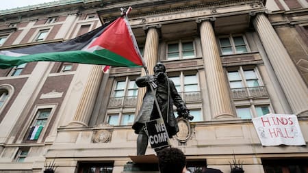 Manifestantes propalestinos en la Universidad de Columbia. Foto: Reuters